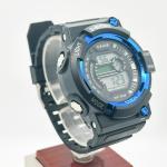 Sporty Black Dial Digital Watch with Silicone Band