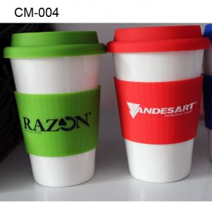 China Ceramic Mug With Silicone Lid And Cover wholesale