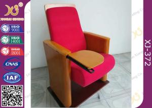 China Red Furniture Wooden Folded Auditorium Chairs With Writing Pad 32 Kg OEM / ODM wholesale