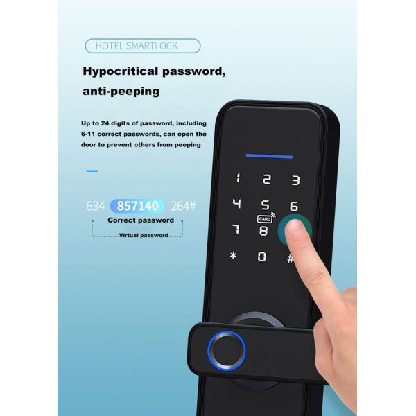 Red Bronze Wifi Bluetooth Door Lock Sturdy Bluetooth Keypad Lock