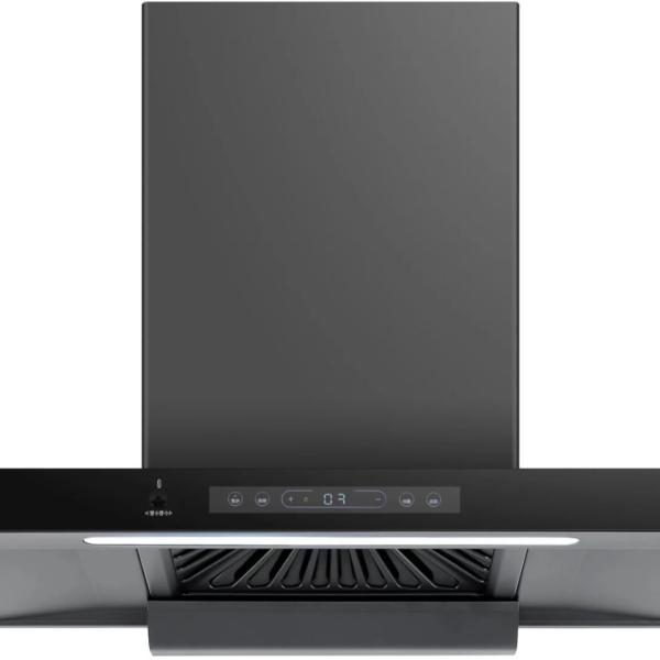 Stainless Steel T Shape Chimney Hood Low Noise Electric 200W Touch Motion