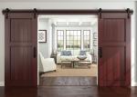 Modern Double Track Sliding Barn Doors Prefinished Surface Finish For Apartment