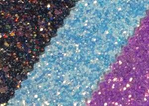 China Attractive Style 3D Glitter Fabric Multi Color Pu Glitter Leather Rainbow Chunky Glitter Fabric wholesale