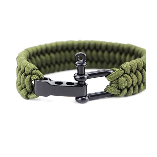 6-8" Paracord Survival U Shackle Wristband for Outdoor Activities in Over 200