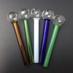 Borosilicate Glass Smoking Pipe / Smoking Oil Burner Pipes 10cm Round Shape