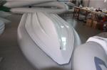 PVC Small Inflatable Fishing Boats Rib430 Light Grey With Inflatable Tube