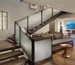 Indoor Outdoor Stainless Steel Railing With Tempered Glass Easy To Clean Sleek