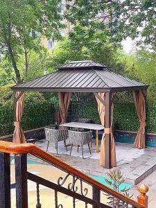 China LED Lights Patio Hardtop Gazebo Garden Waterproof Gazebo Morden Luxury Design wholesale