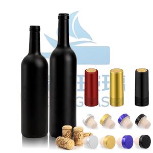 China 750ml Empty Round Amber Green Clear Champagne Sparkling Wine Glass Bottles with Cork Lid wholesale