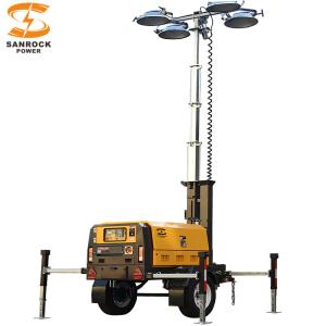 China Emergency Diesel Light Tower Generator 6kw 7.3kw Portable Light Trailer With Perkins Engine wholesale