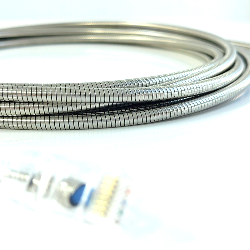 Exactcables 1m 2m 2.5m 3m Steel Armored Crossed Cat. 6a Network Cable Slim STP LSZH Black