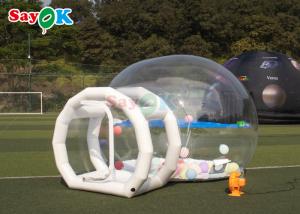 China Clear Inflatable Bubble House Tent Single Tunnel Bubble House Dome Camping Hut With Blower on sale