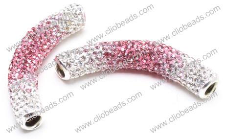 Pave Crystal Ball Beads Crystal Pave Argil Tubes Brass Core Individual RH15952