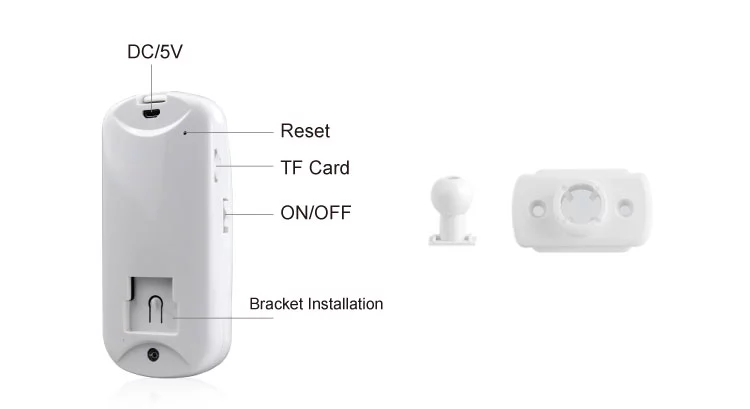 Rechargeable Battery Powered PIR Motion Detector Wireless 433MHZ IP Camera
