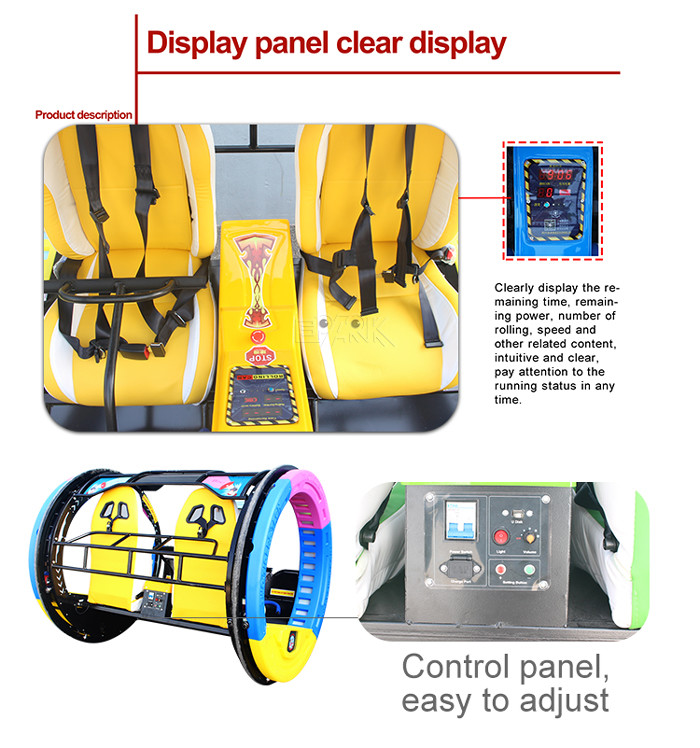 300W Amusement Game Machines 360 Degree Rolling Electric Leswing Happy Car