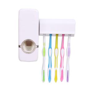 China Automatic Bathroom Wall Mounted Toothpaste Dispenser With Five Toothbrush Holder wholesale