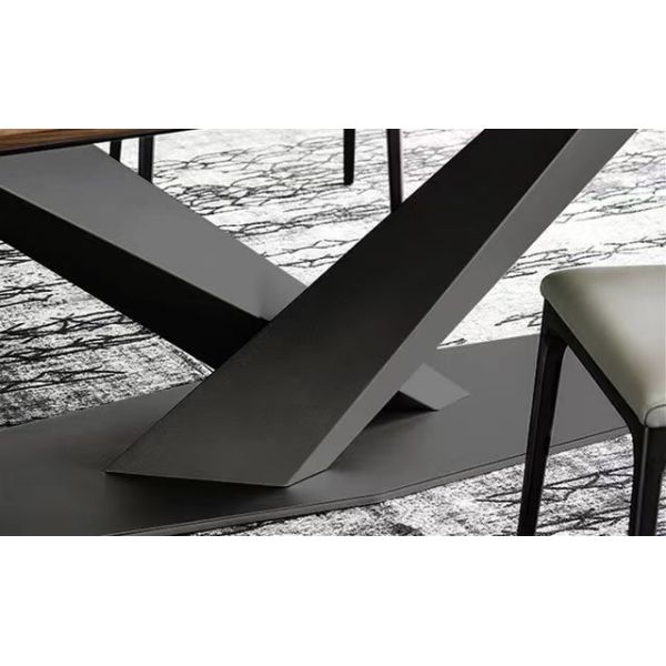 Marble Surface Slate Sintered Stone Top Modern Table With Metal Base Dining Table Sets