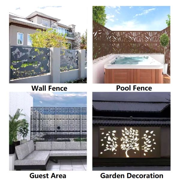 Outdoor Laser Cut 1x2m Garden Decorative Panels For Yard