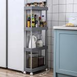 Crystal 98.5cm Kitchen Storage Racks Plastic Organizer Shelf Four Layer