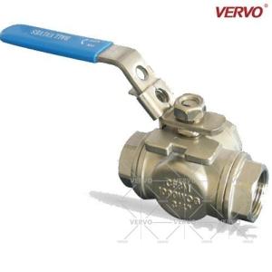 China DN20 Three Way Ball Valve 3/4 Inch 1000WOG NPT CF8M Floating Ball Valve 3 Way Stainless Steel Ball Valve Casting Steel wholesale