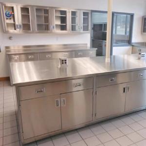 China SS304 Material Lab Island Bench With Customized Length And 2 Doors 1500*850mm Size wholesale