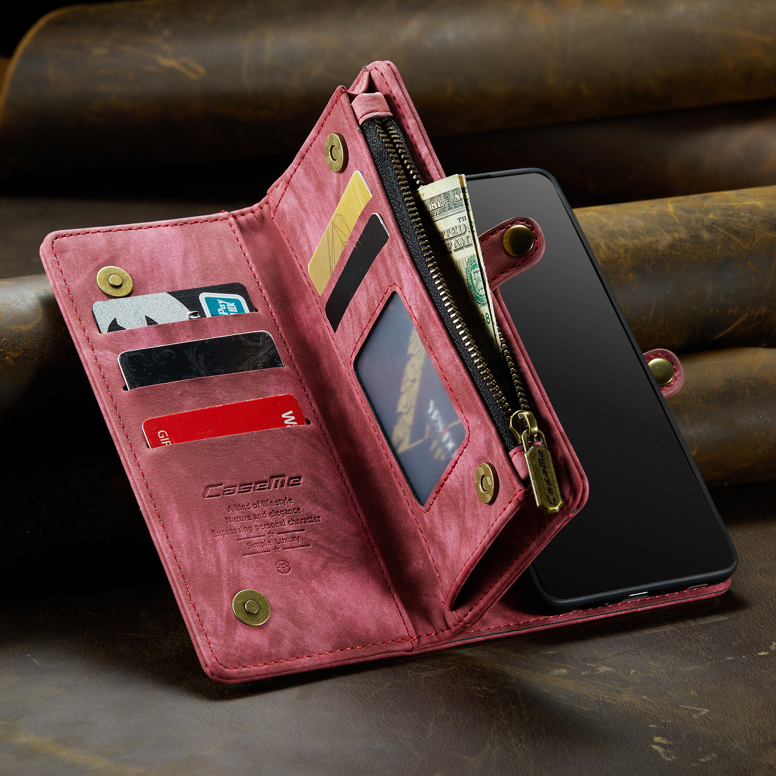 Card Slot Mobile Shell Leather TPU Phone Cases Wallet Flip Cover Phone Case for iPhone 13 14 Pro Max Luxury Design Style
