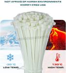 Heat Stabilized Plastic Cable Tie Strap Nylon 66 100mm x 2.5 (18 LBS), 130°C
