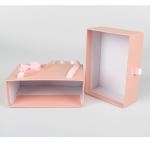 Clothing Packaging Box Custom Logo Drawer Gift Box With Ribbon Handle