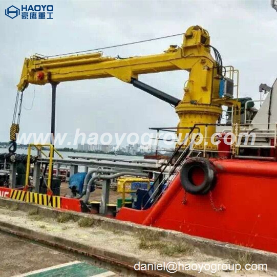 Top Weight 1t Marine Telescopic Boom Ship Deck Crane Factory Price for sale