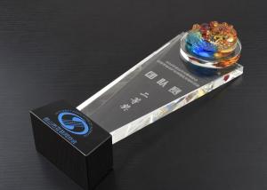 China Personalized Crystal Trophy Cup , Sand Blasting Crystal Glass Awards wholesale