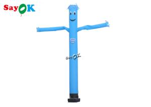 China Inflatable Wacky Waving Tube Man 5m Blue Single Leg Inflatable Air Dancer Wave Man With Blower wholesale
