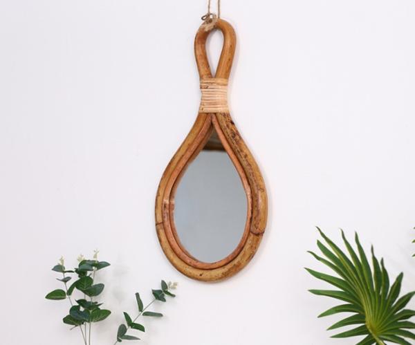 Natural Handmade Decorative Wall Rattan Mirror Modern Luxury home decorations