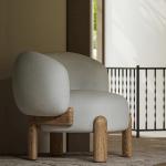 Bedroom Upholstery Teddy Fabric Chair High Elastic Sponge Filling