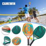 Beach Tennis Padel Racket Carbon Fiber Paddle Racket Soft EVA Face Outdoor Ball
