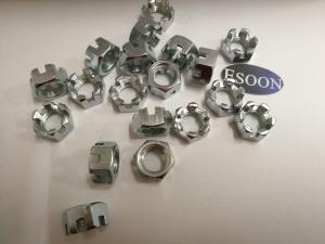 China M12*1.25 Hex Thin Slotted &amp; Castle Nuts(DIN937),Zinc Plated Steel Surface,10mm Height,17mm diameter of the crown,M4-M100 wholesale