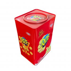 China 5L Cookie Tin Cans 4 Color Square Christmas Cookie Tins on sale
