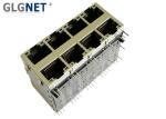 Multiple Port 10G Stacked RJ45 Connectors 2x4 10G Base - T Integrated Transforme