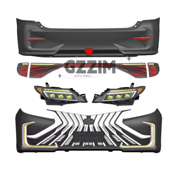 Body Kit For Toyota Previa Front Rear Bumper With Head Light Tail Light Black