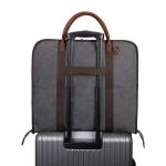 Heavy Duty Canvas Garment Weekender Bag With Genuine Leather Trim