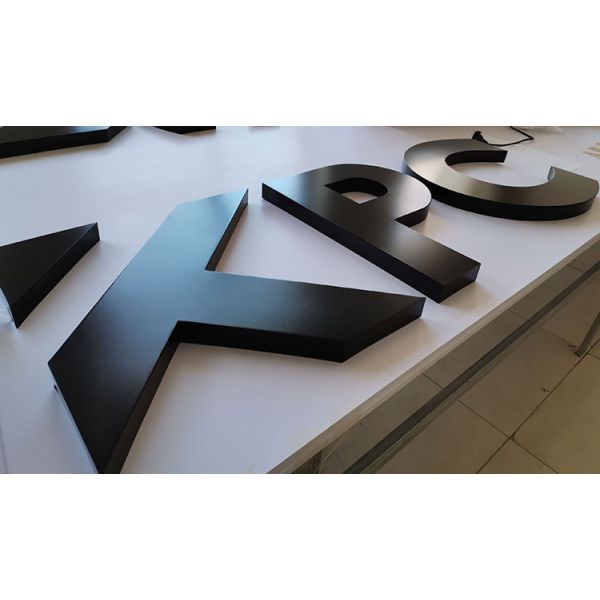 Custom Outdoor Indoor Storefront Reception 3D Black Acrylic Letters Wall Mount Office Metal Letter Signage Illuminated Logo Sign