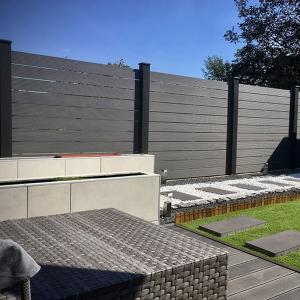 China Garden WPC Fence Panels Fireproof Wood Polymer Composite Boards wholesale
