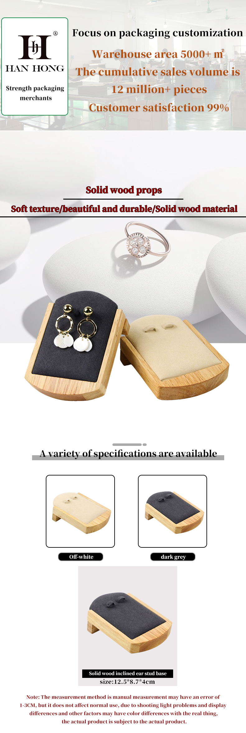 OEM Discreet Wooden Earrings Display Holder Jewelry Pendant Exhibition Props