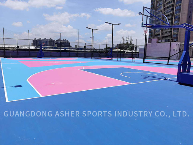 Smooth Surface Sport Court Tiles , Synthetic Acrylic Flooring Stadium Use