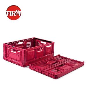 China Mesh 40 ltr 45l Plastic Folding Crate Easy Organization Packaging 600mm wholesale