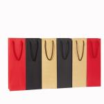 Small Business Shopping Custom Logo Embossed Craft Paper Tote Bag With Ribbon