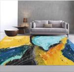 Simple Rectangle Polyester Fiber Living Room Floor Carpet Special Style