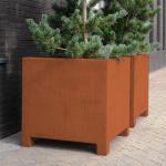 Rectangular Corten Steel Planter Metal Stand Flower Pot