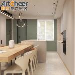 Sample Luxury Kitchen Cabinet with Eased Edge Countertop and Modern Italian