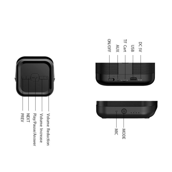 16W Outdoor Mini Portable Bluetooth Speakers 5200mAh Battery With Microphone SARDiNE A9