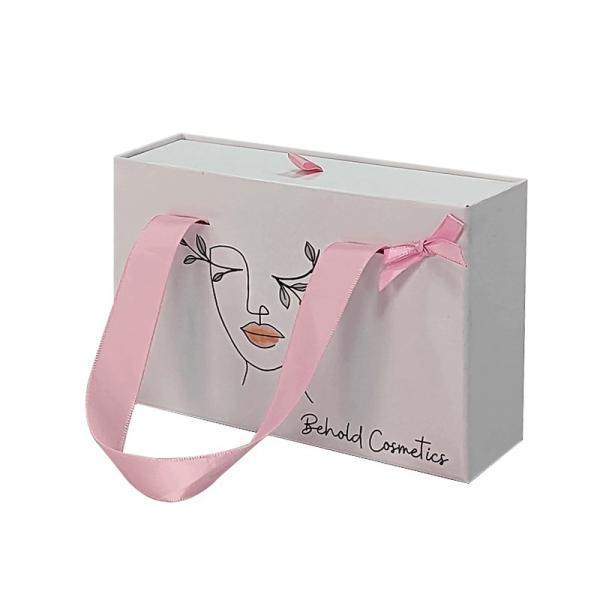 Others Box Type Logo Printing Luxury Wallet Cardboard Slide Boxes with Ribbon